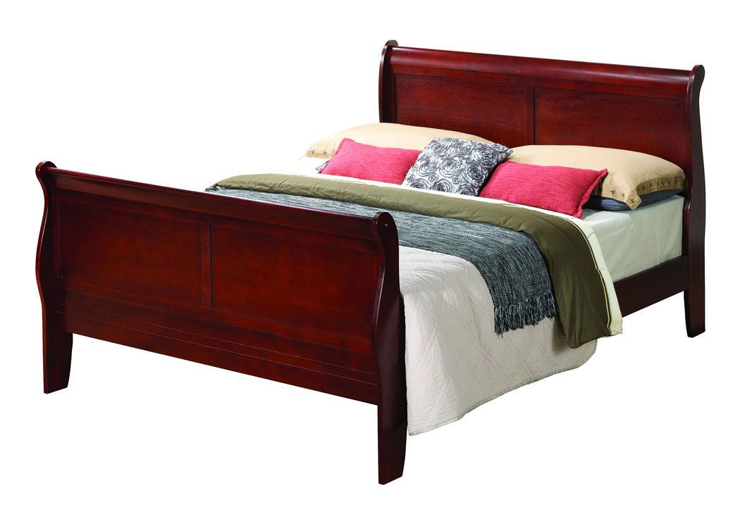 Cherry Queen Sleigh Bed,Glory Furniture