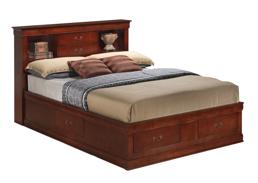 Cherry King Storage Bookcase Bed,Glory Furniture