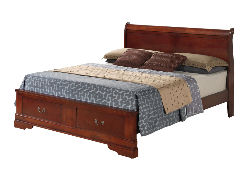 Cherry King Low Profile Storage Bed,Glory Furniture