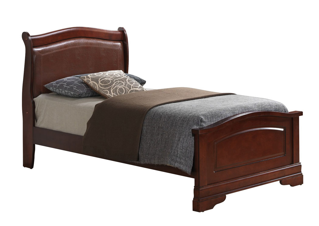 Cherry Full Low Profile Upholstered Bed,Glory Furniture