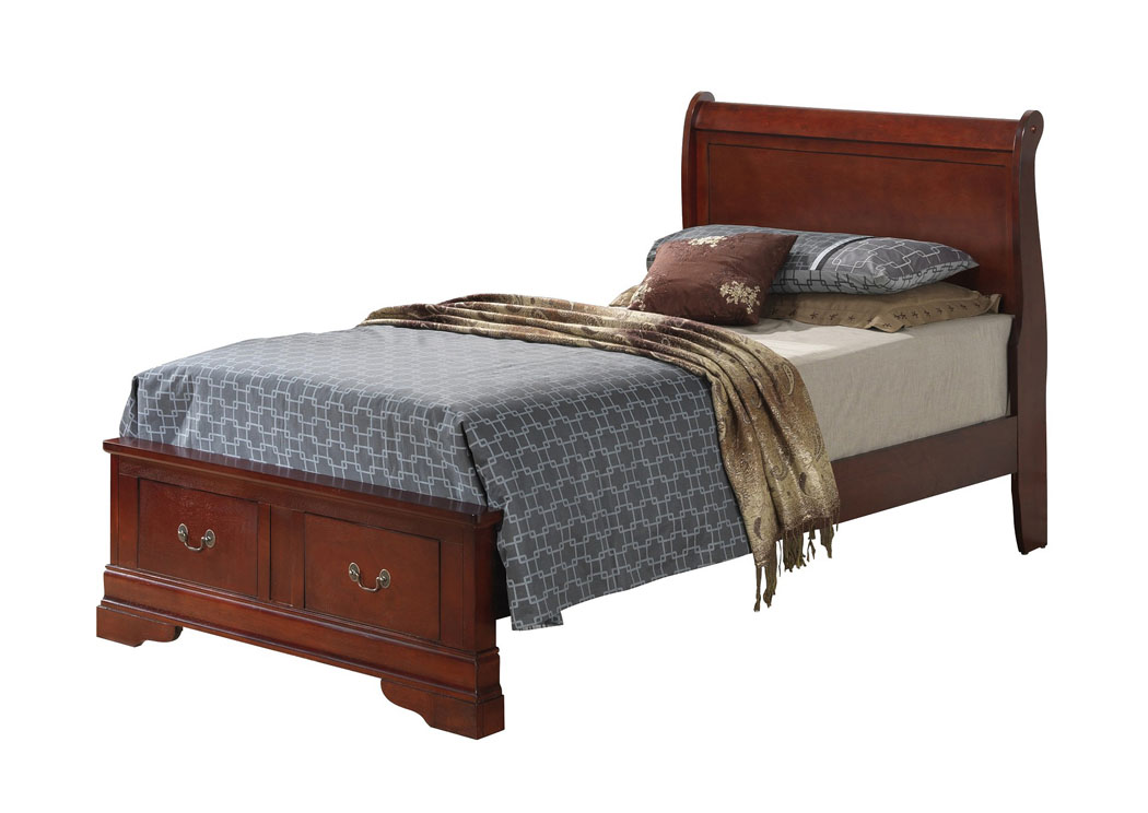 Cherry Full Low Profile Storage Bed,Glory Furniture