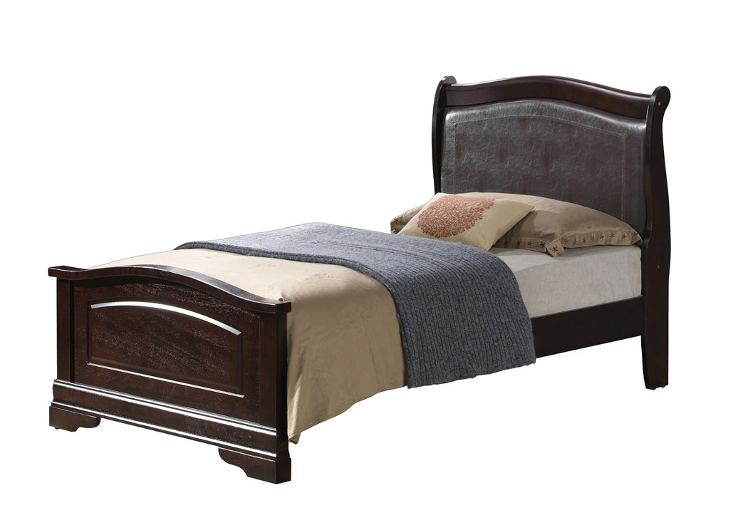 Cappuccino Full Low Profile Upholstered Bed,Glory Furniture