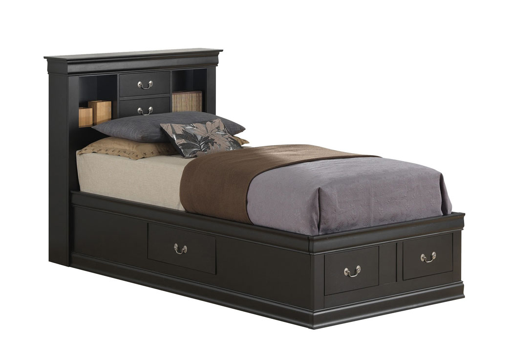 Black Twin Storage Bookcase Bed,Glory Furniture