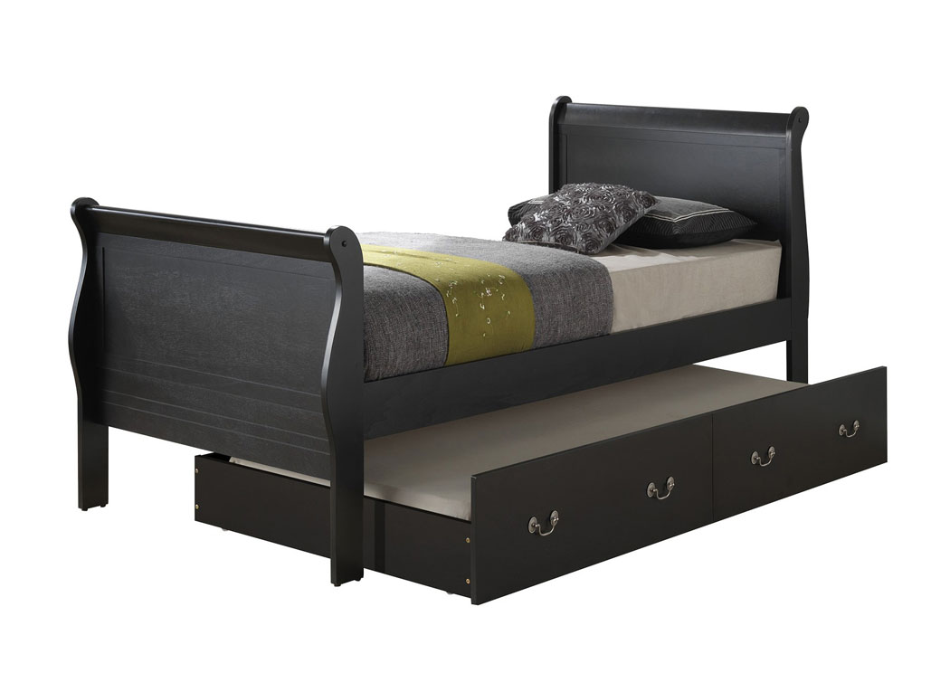 Black Twin Trundle Bed,Glory Furniture