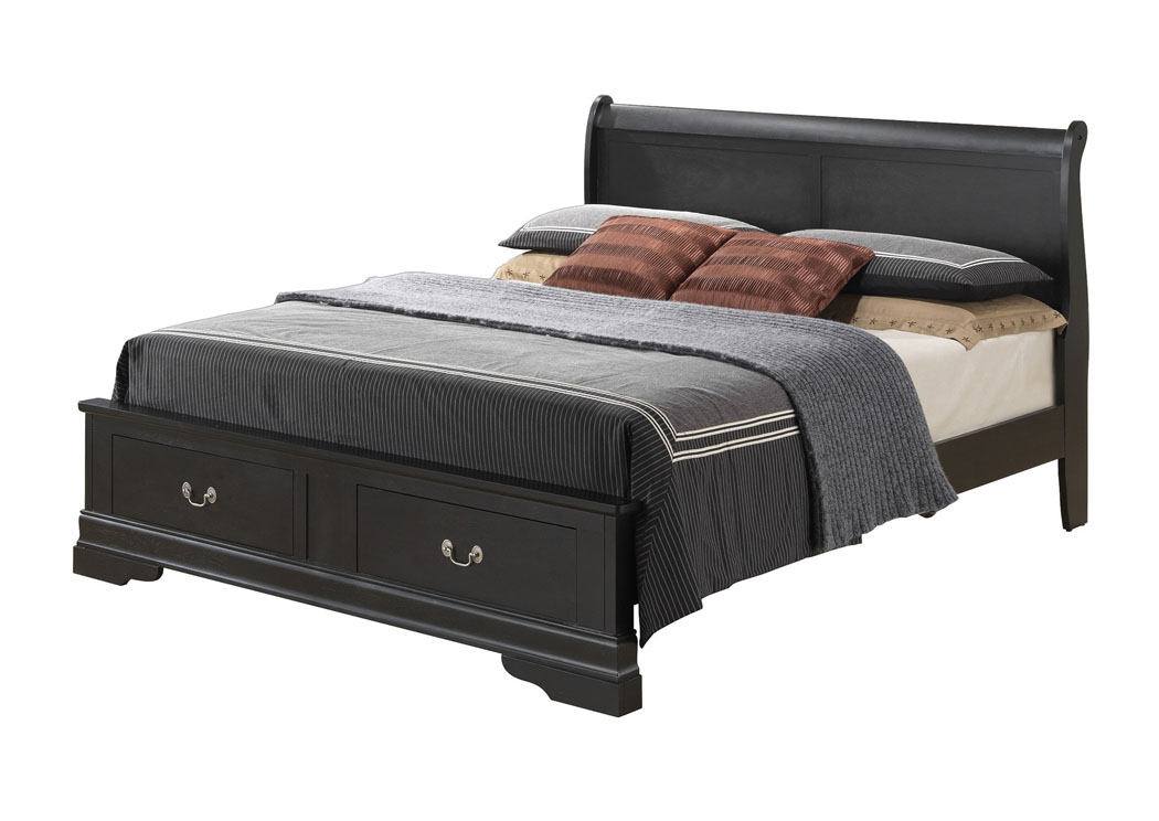 Black King Low Profile Storage Bed,Glory Furniture