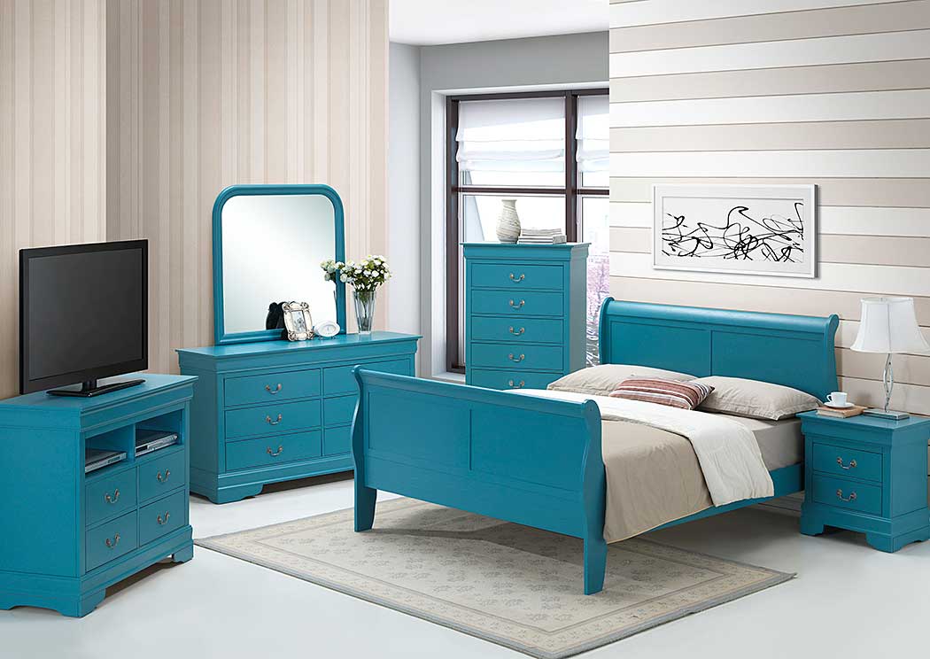 Teal TV Chest,Glory Furniture