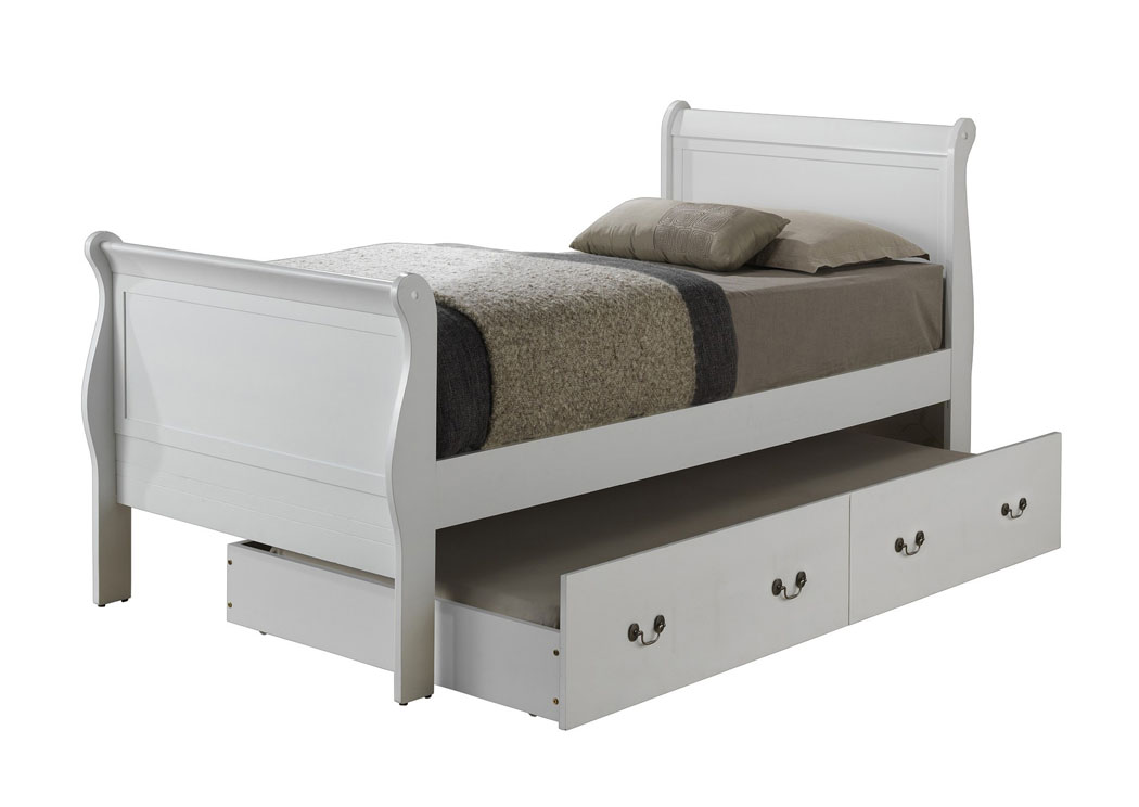 White Twin Trundle Bed,Glory Furniture