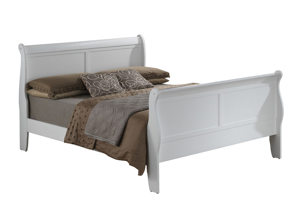 White Queen Sleigh Bed,Glory Furniture
