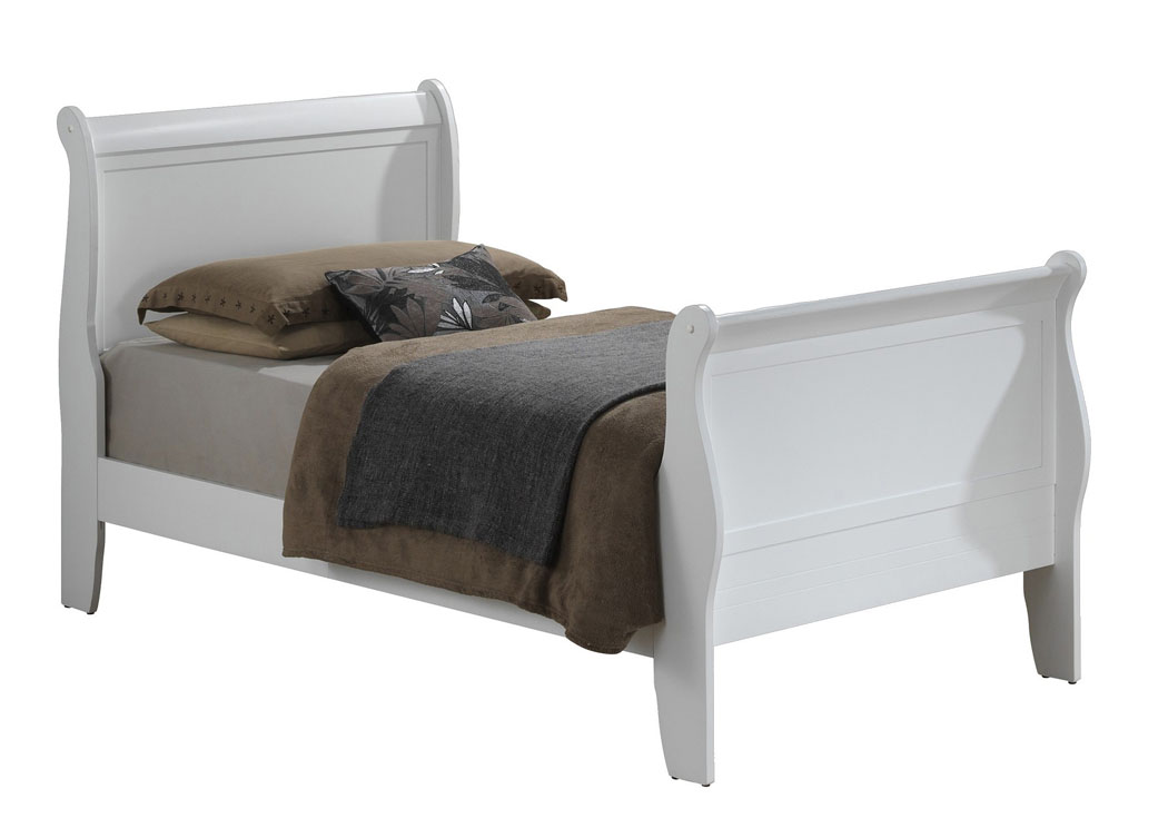 White Twin Sleigh Bed,Glory Furniture