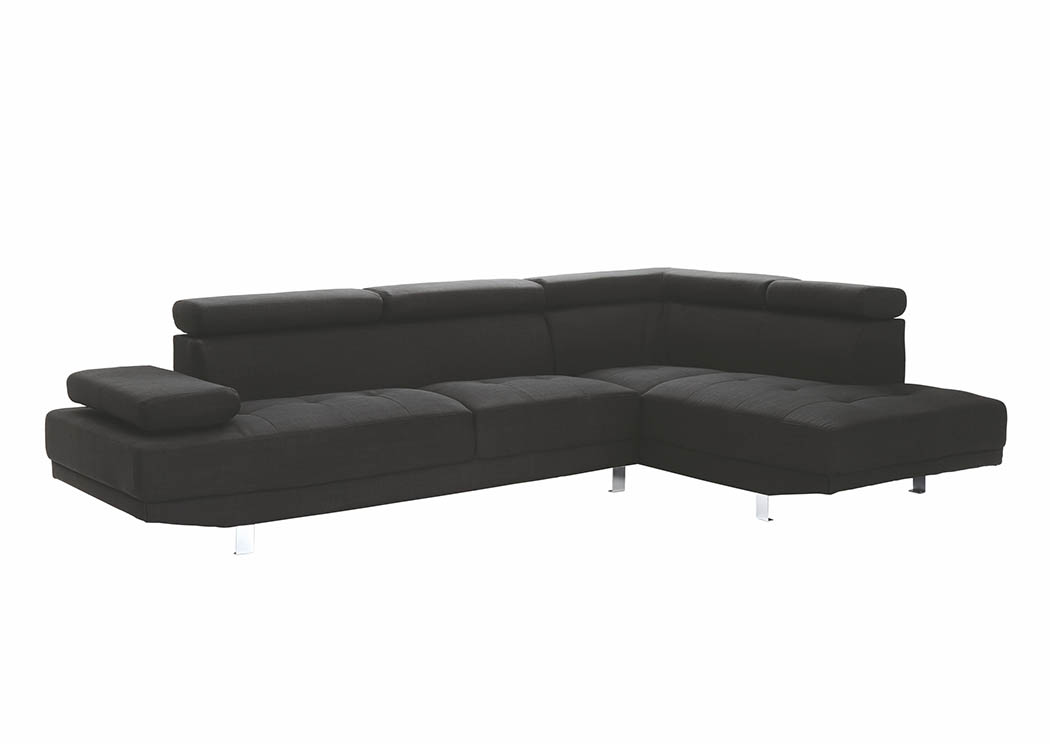 Black Milan Sectional,Glory Furniture