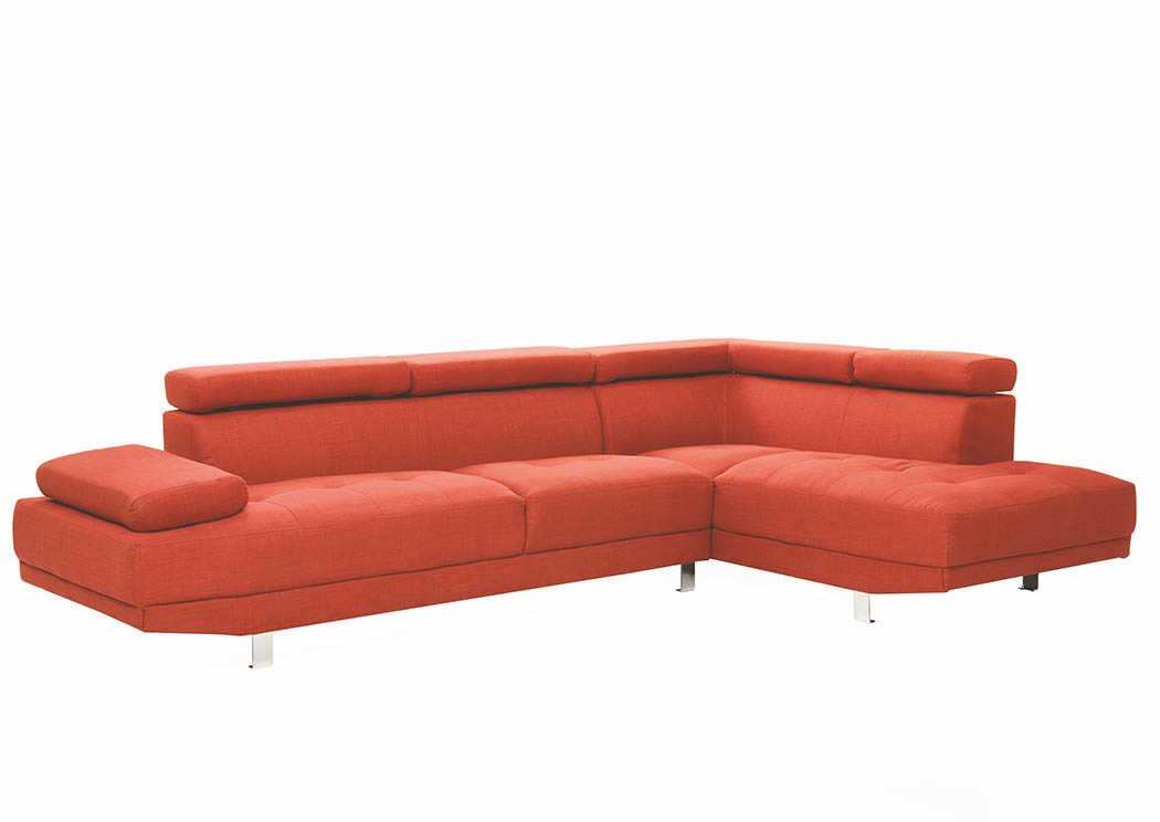 Orange Milan Sectional,Glory Furniture