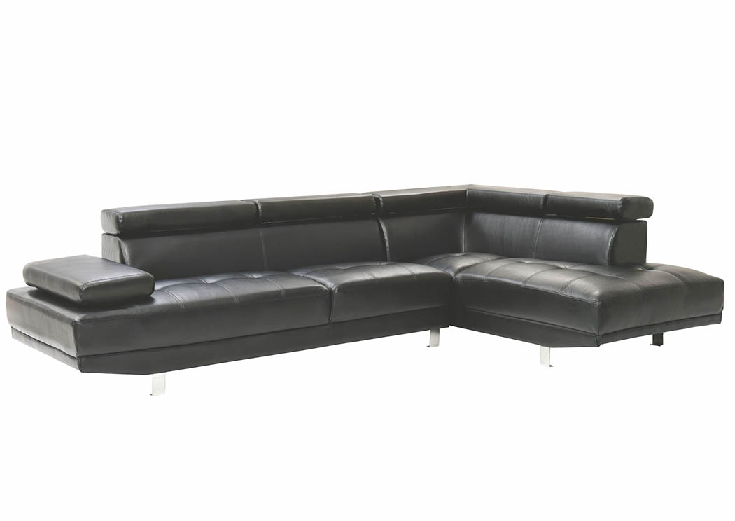 Black Milan Sectional,Glory Furniture