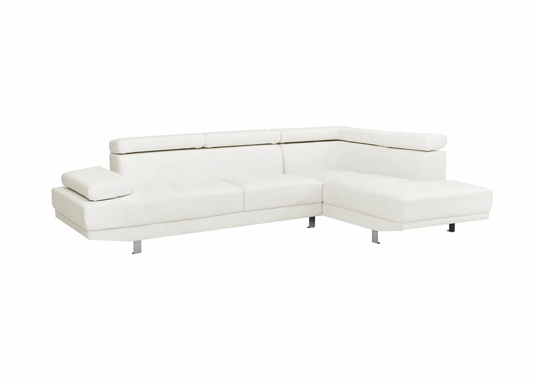 White Milan Sectional,Glory Furniture