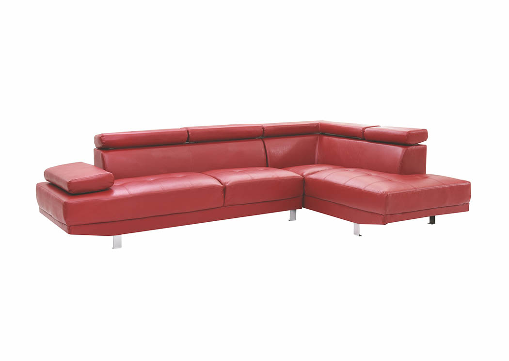 Red Milan Sectional,Glory Furniture