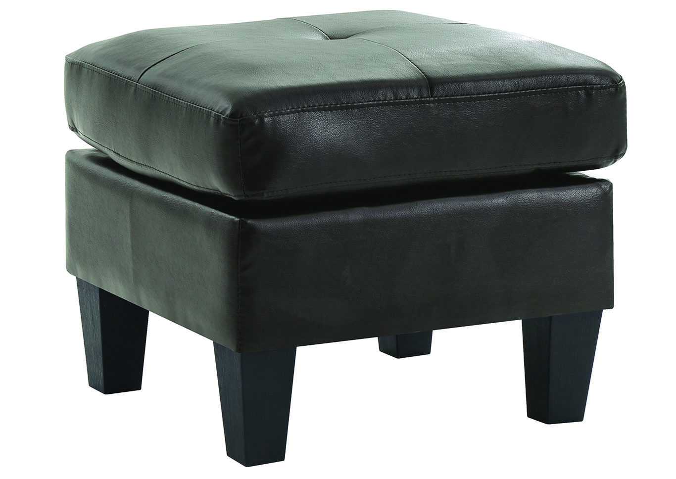Black Faux Leather Ottoman,Glory Furniture