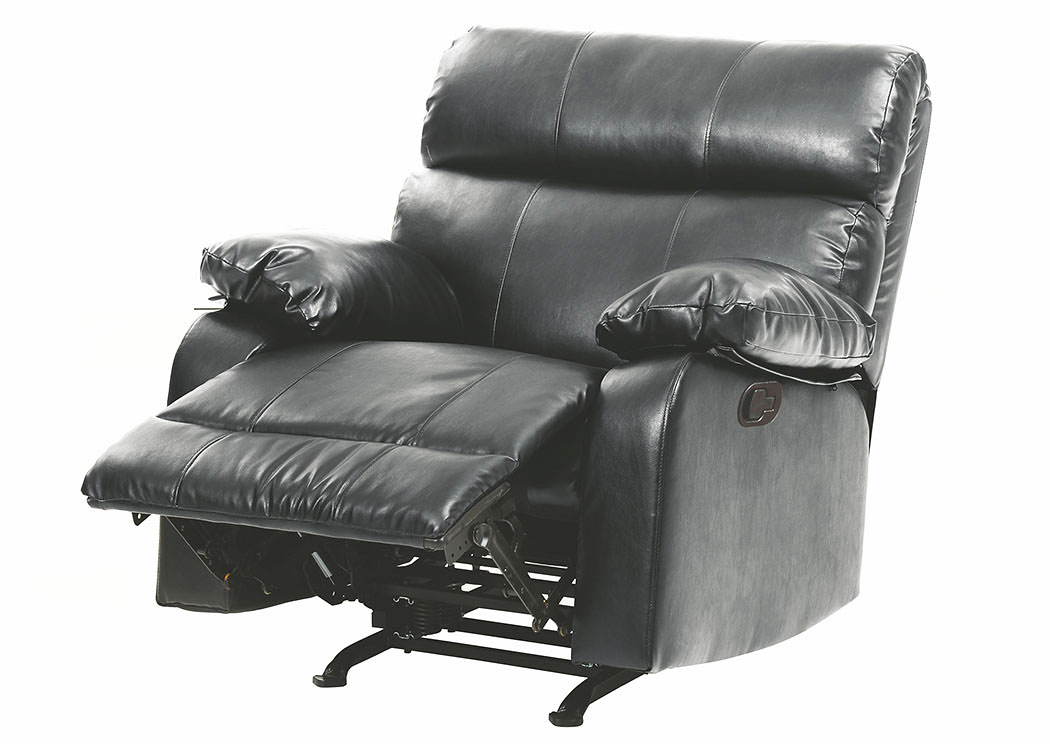 Clarke Black Faux Leather Rocker Recliner,Glory Furniture