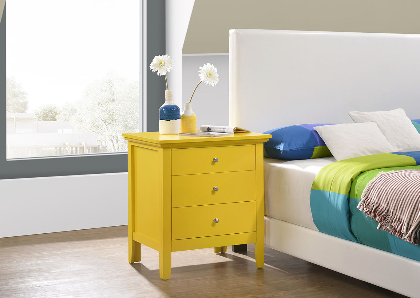 Hammond Yellow Nightstand,Glory Furniture