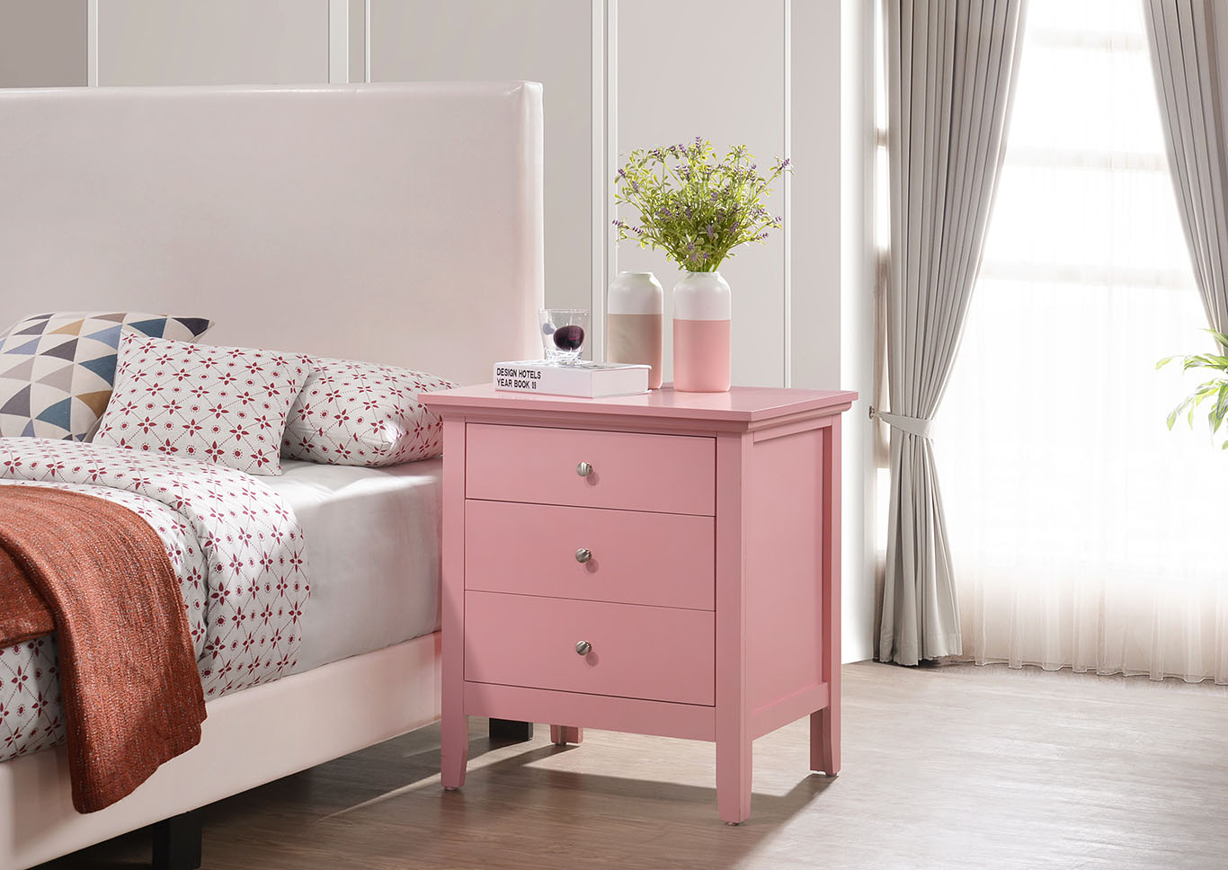 Hammond Pink Nightstand,Glory Furniture