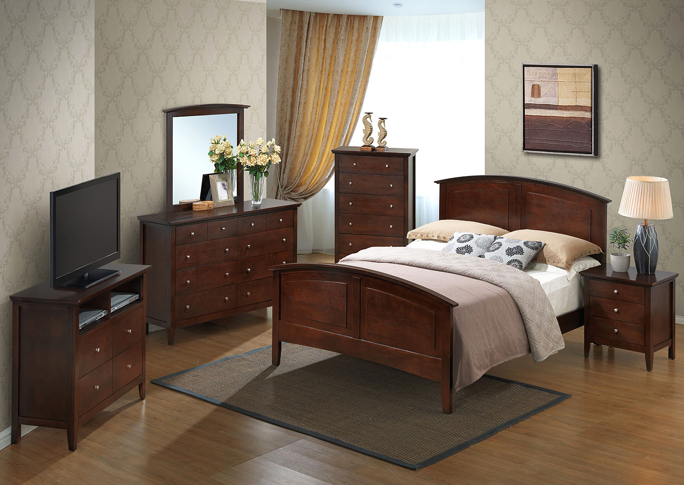 Cappuccino Full Size Panel Bed,Glory Furniture