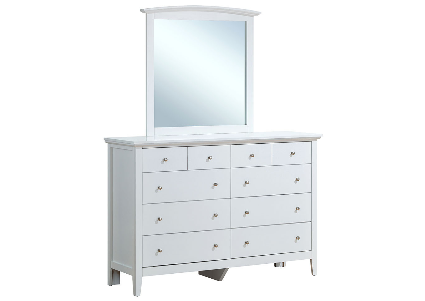 White Arched Dresser Mirror,Glory Furniture