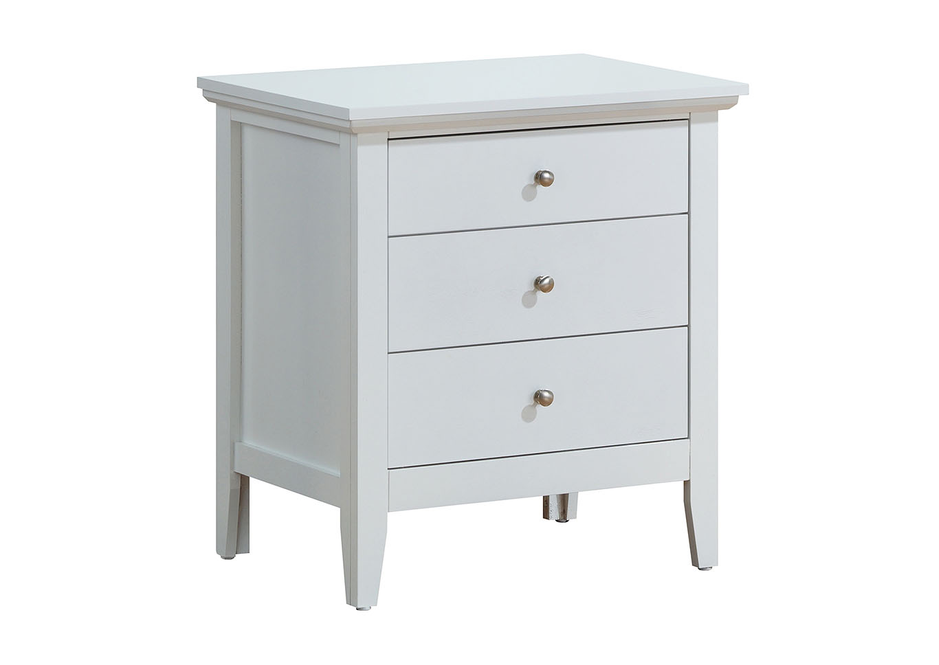White 3 Drawer Nightstand,Glory Furniture