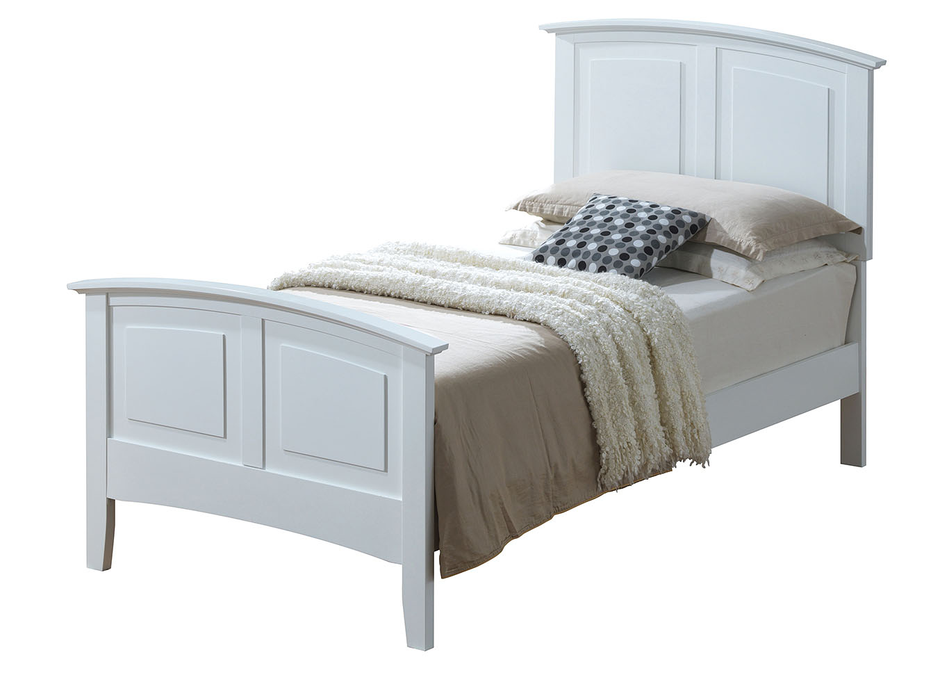 White Twin Size Panel Bed,Glory Furniture