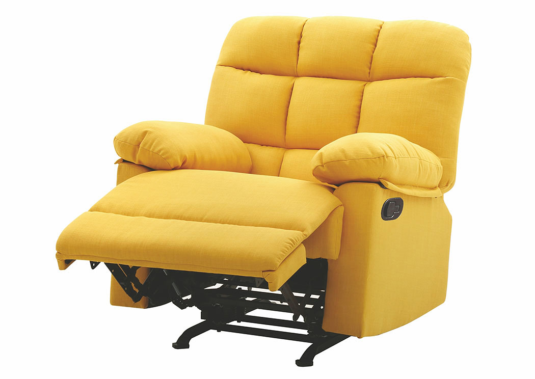 Clarke Yellow Fabric Rocker Recliner,Glory Furniture