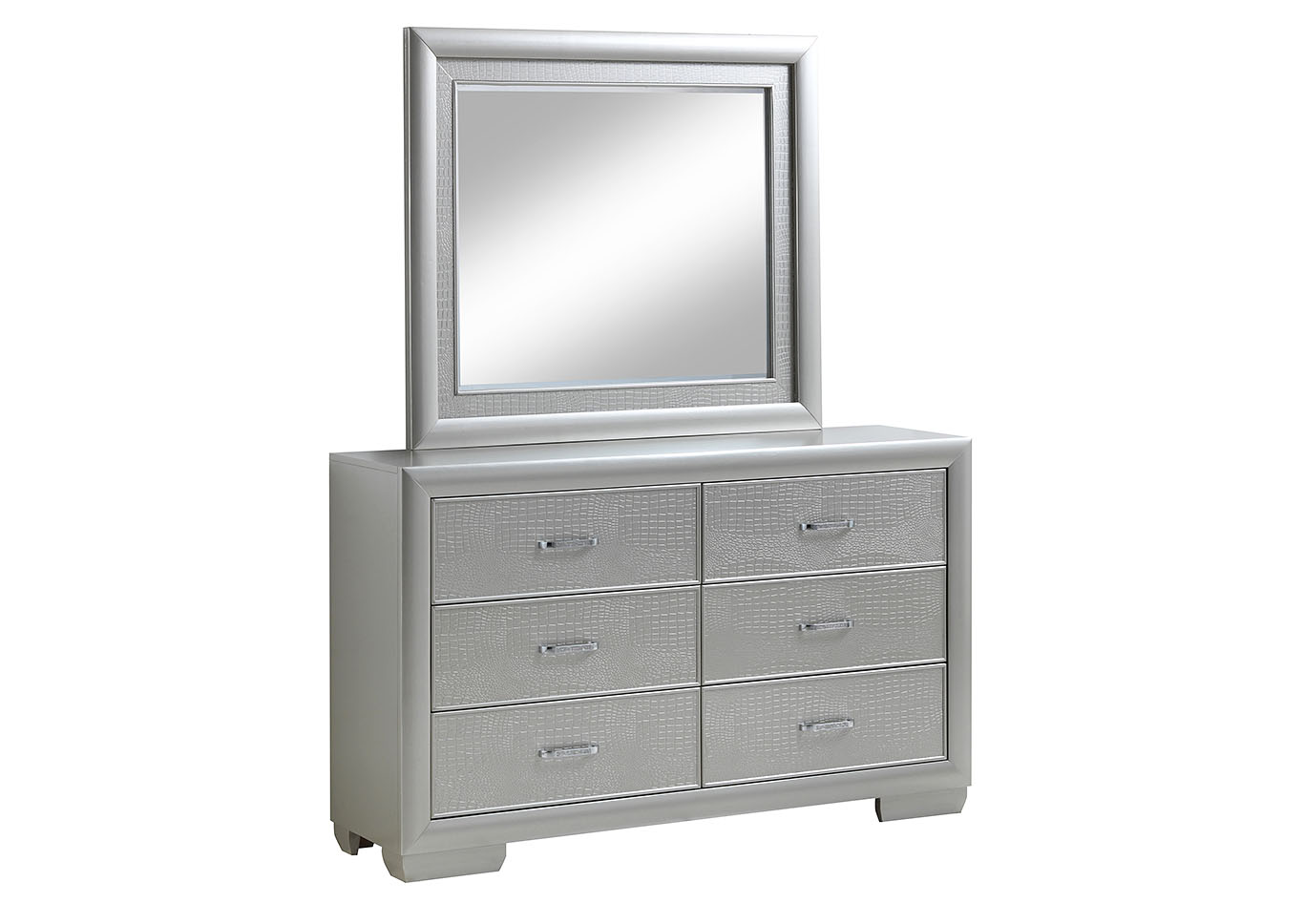 Silver Champagne Dresser w/Mirror,Glory Furniture