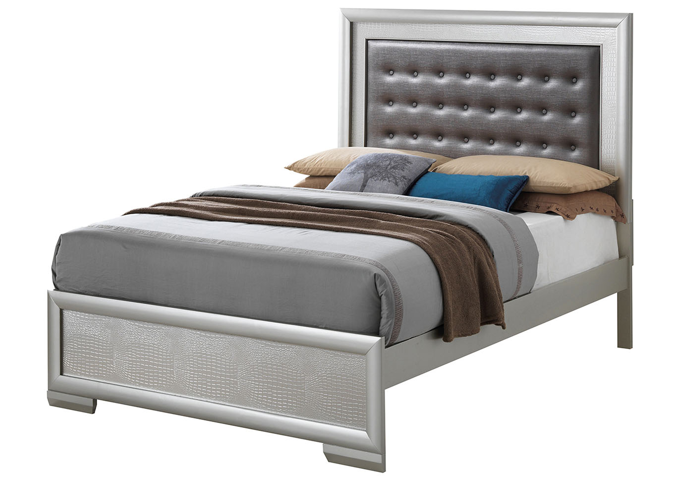 Silver Champagne King Panel Bed,Glory Furniture