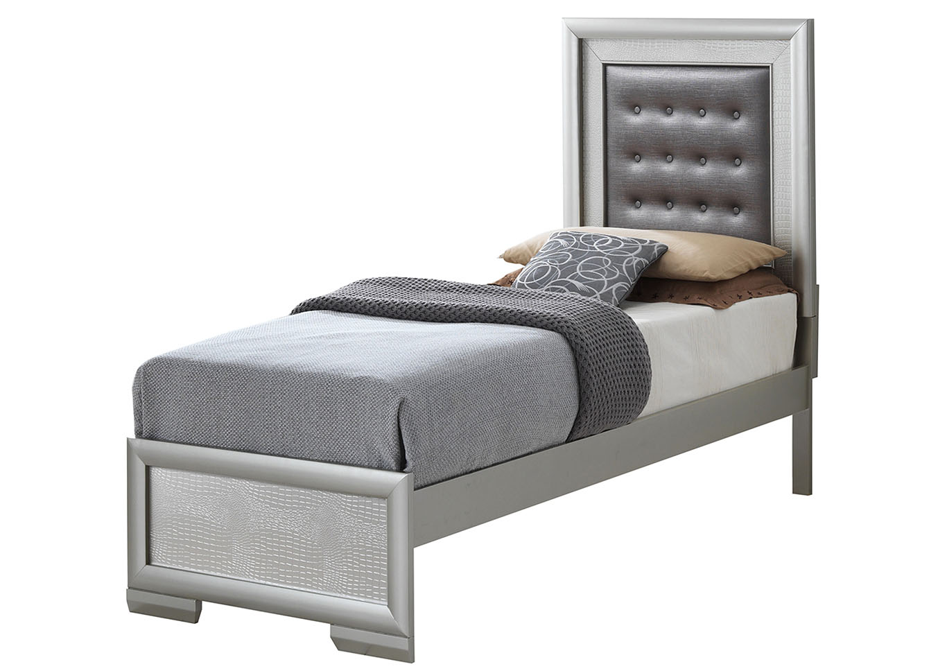 Silver Champagne Twin Panel Bed,Glory Furniture