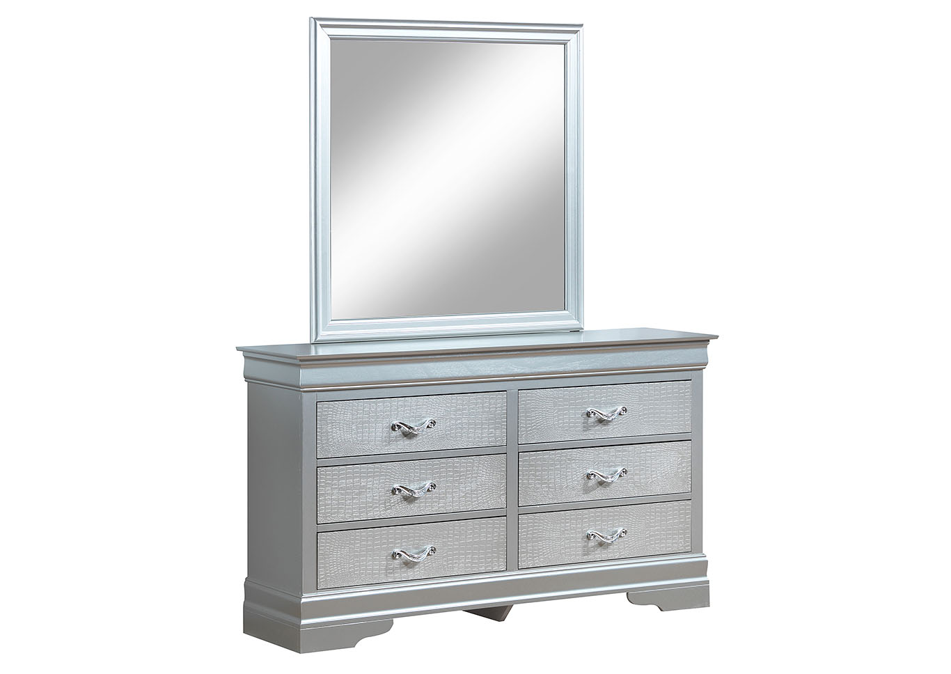 Silver Champagne Dresser w/Mirror,Glory Furniture