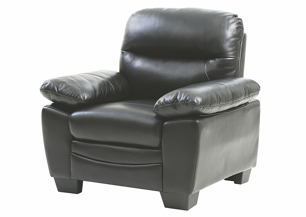 Black Faux Leather Chair,Glory Furniture