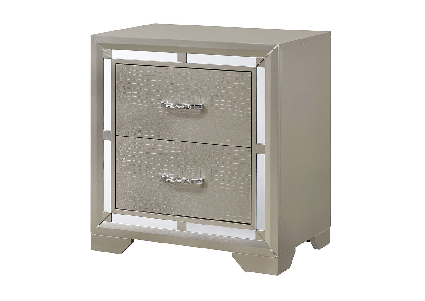 Alana Silver Champagne Nightstand,Glory Furniture