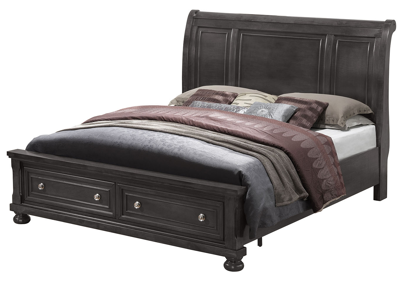 Gray 2 Drawer Storage King Bed,Glory Furniture