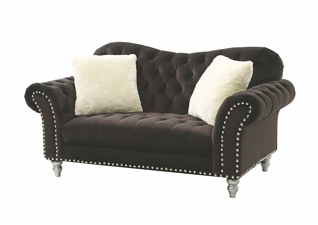 Black Velvet Loveseat,Glory Furniture