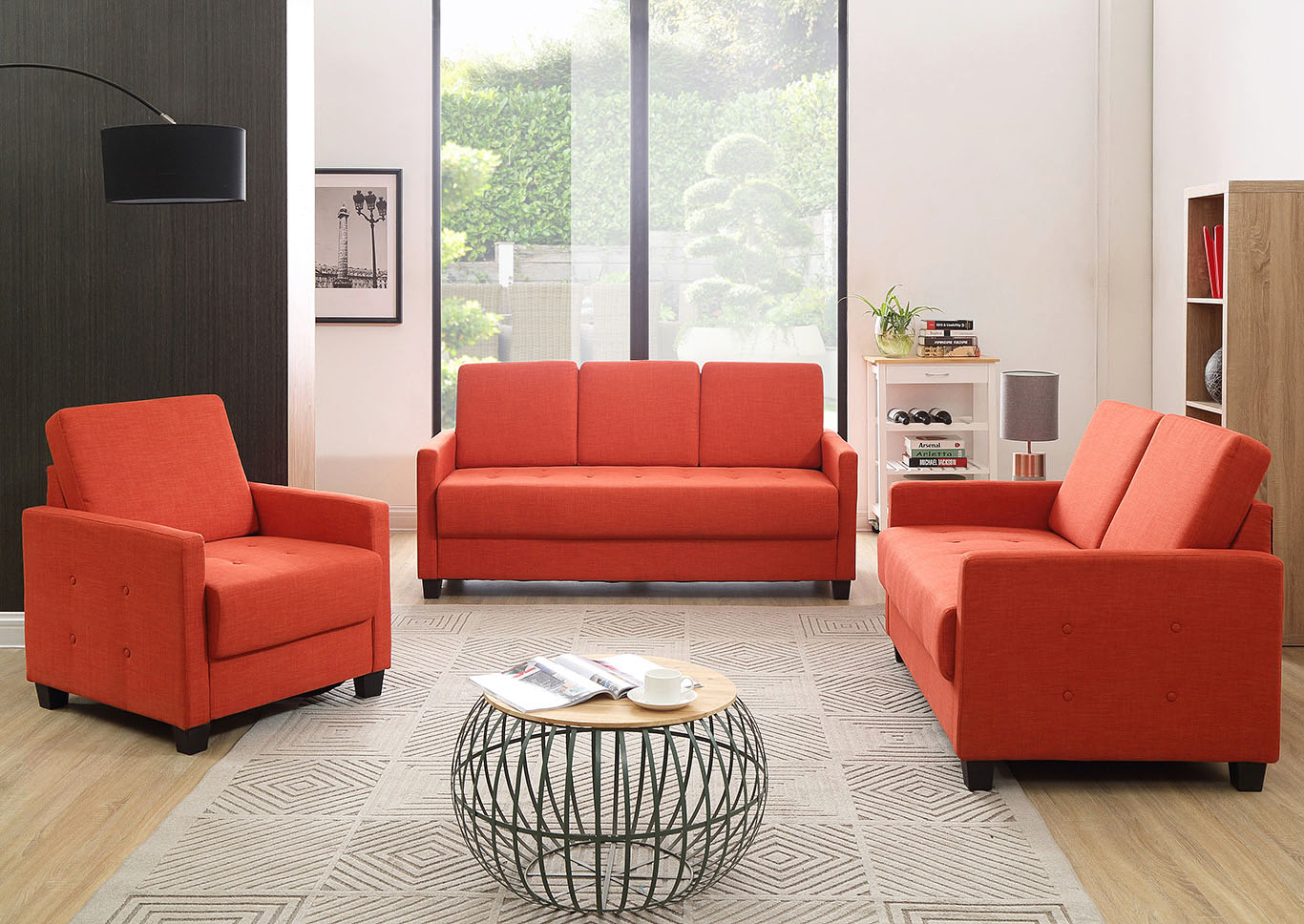 Orange Sofa and Loveseat,Glory Furniture