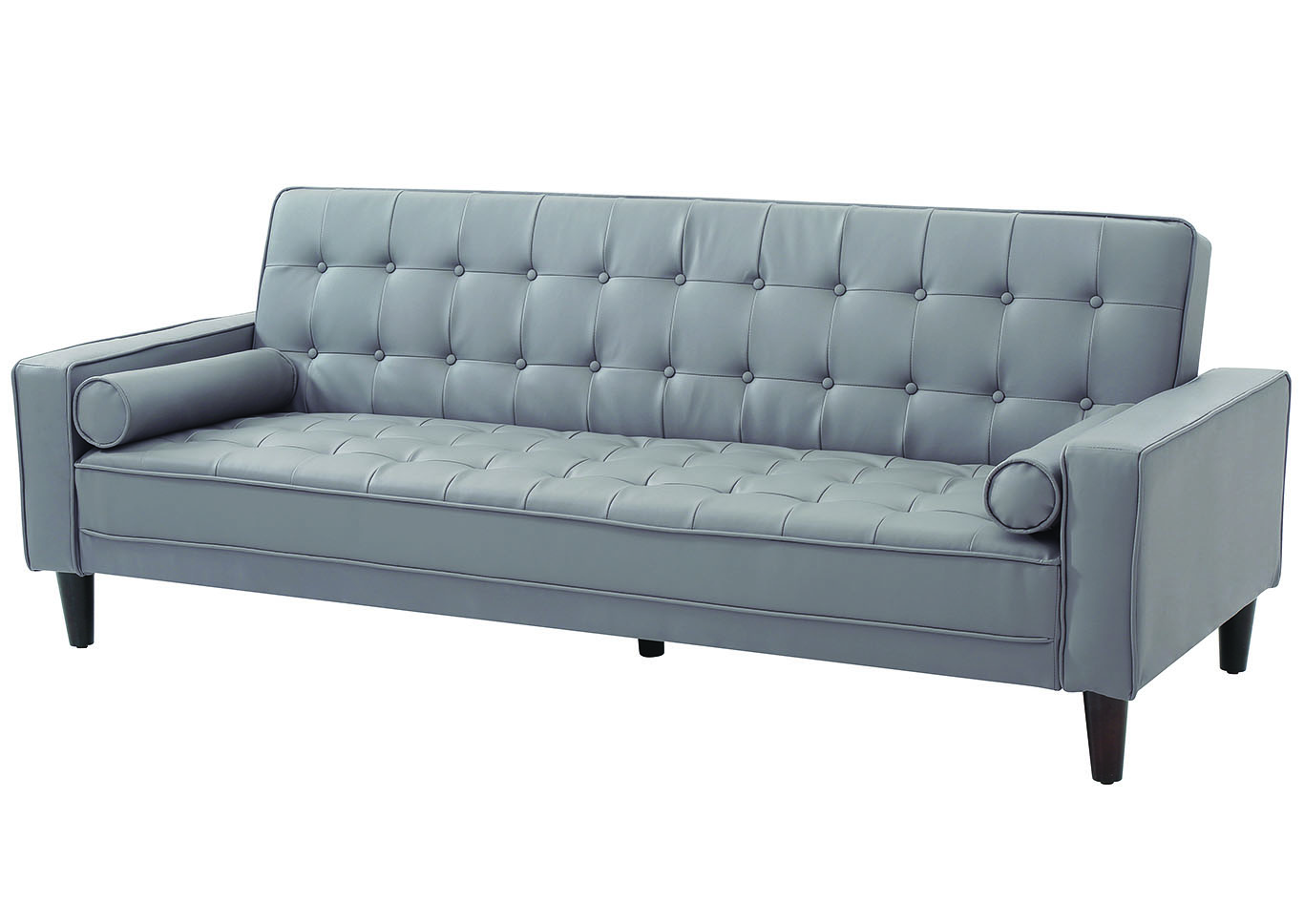 Gray Faux Leather w/Beige Welt Sofa Bed,Glory Furniture