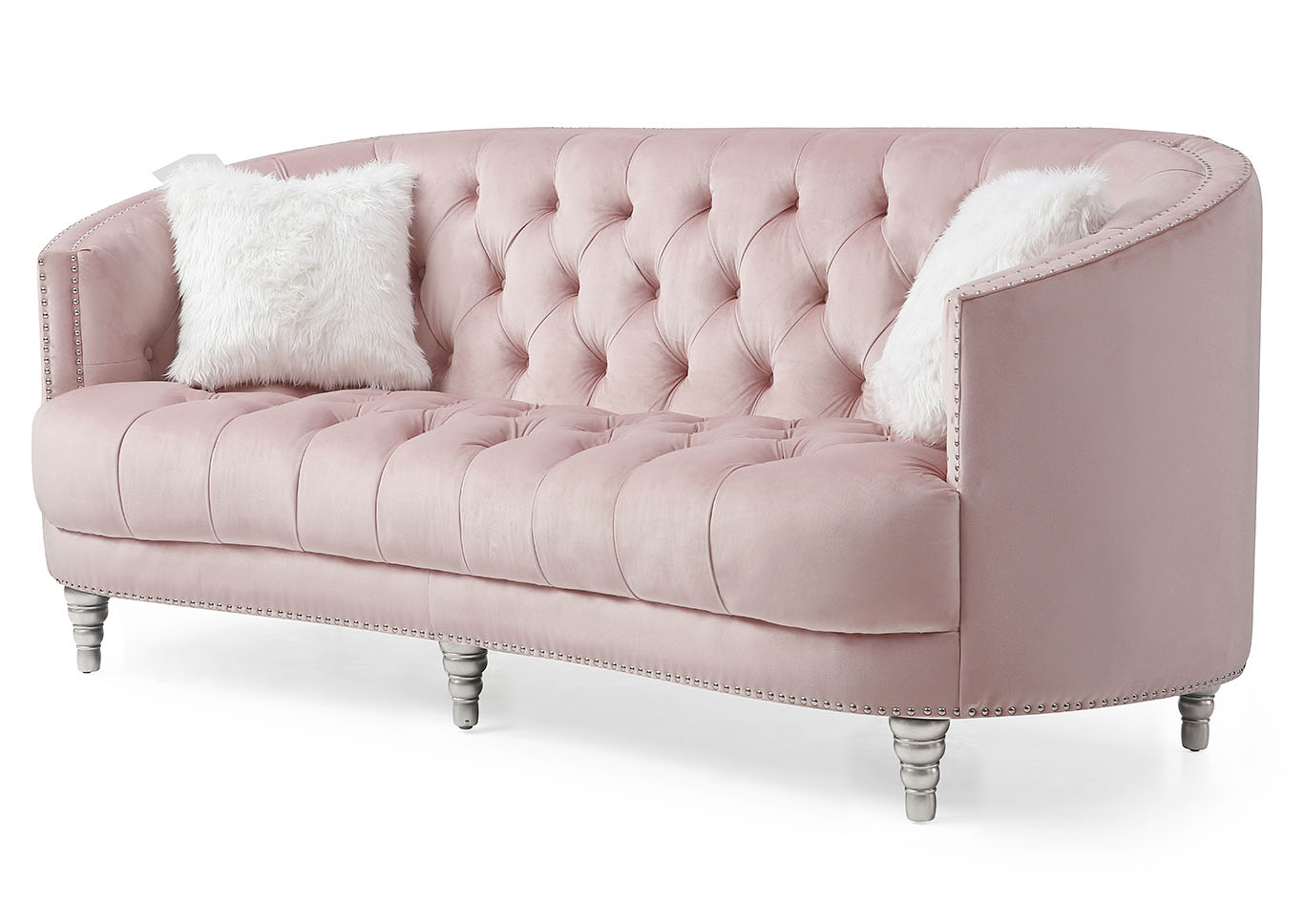 Dania Pink Stationary Sofa,Glory Furniture