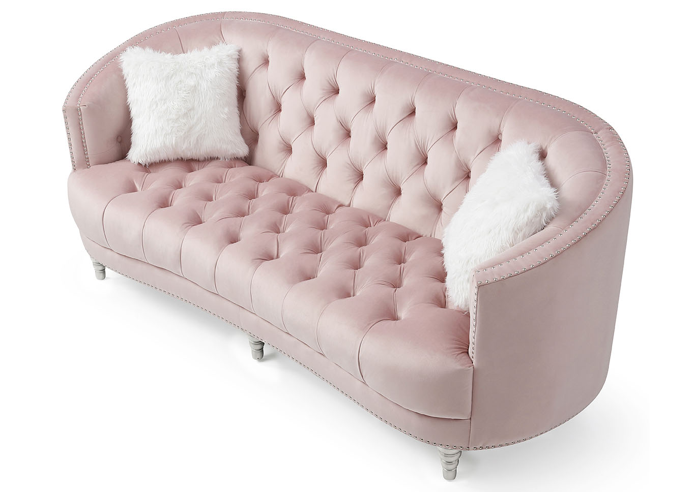 Dania Pink Stationary Sofa,Glory Furniture