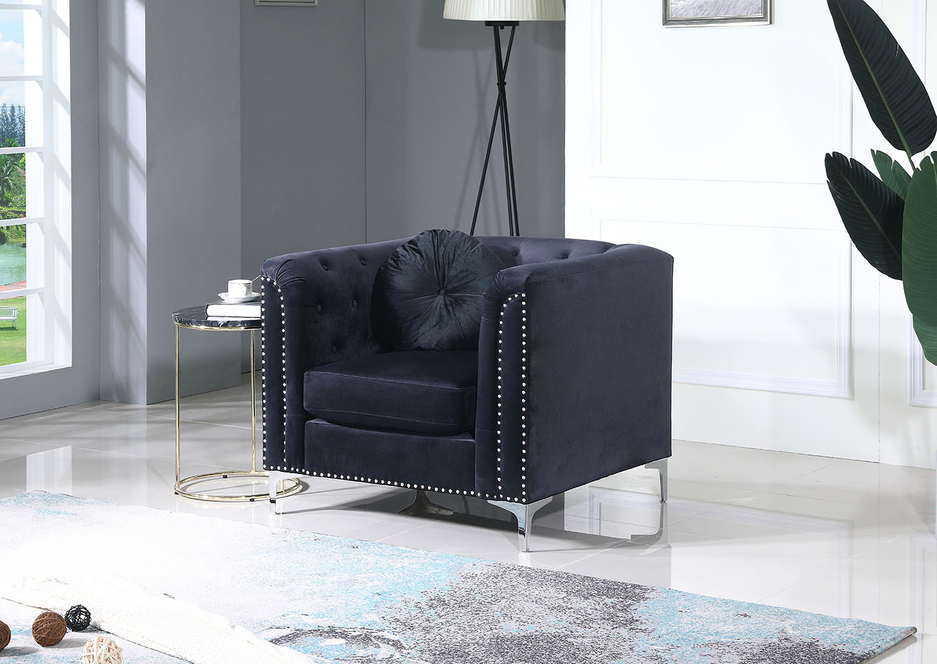 Pompano Black Chair,Glory Furniture