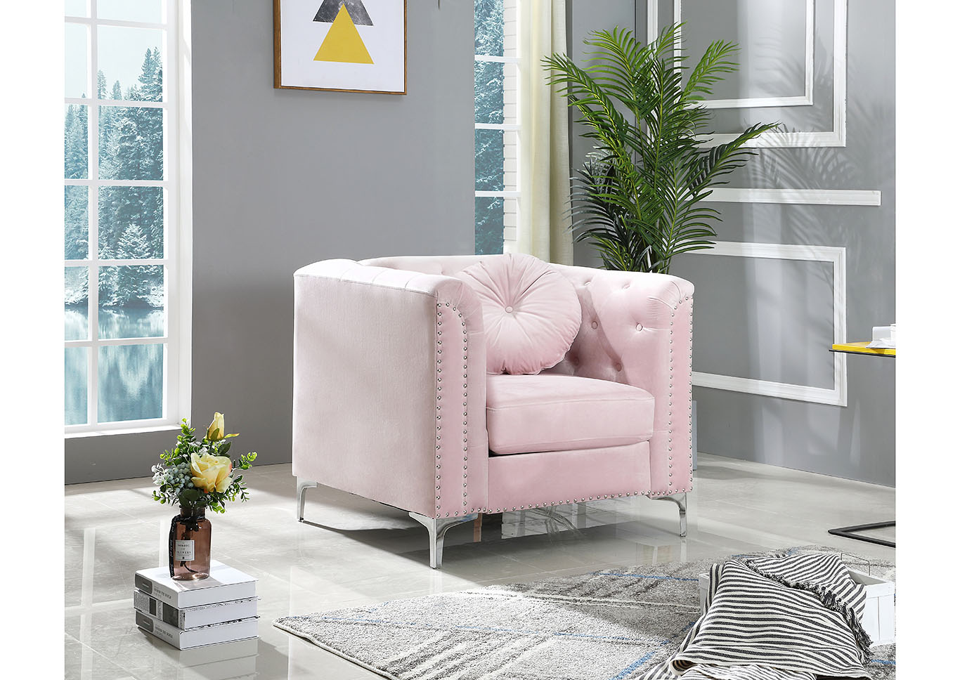 Pompano Pink Chair,Glory Furniture