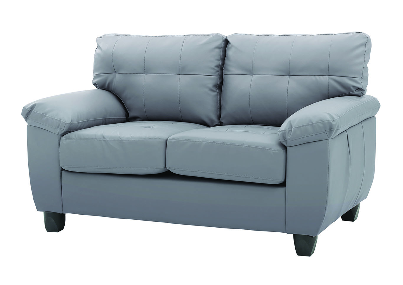 Gray Faux Leather Loveseat,Glory Furniture