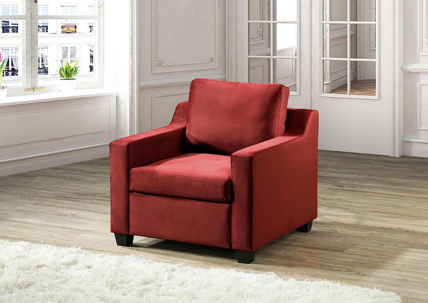 Ashley Burgundy Chair,Glory Furniture