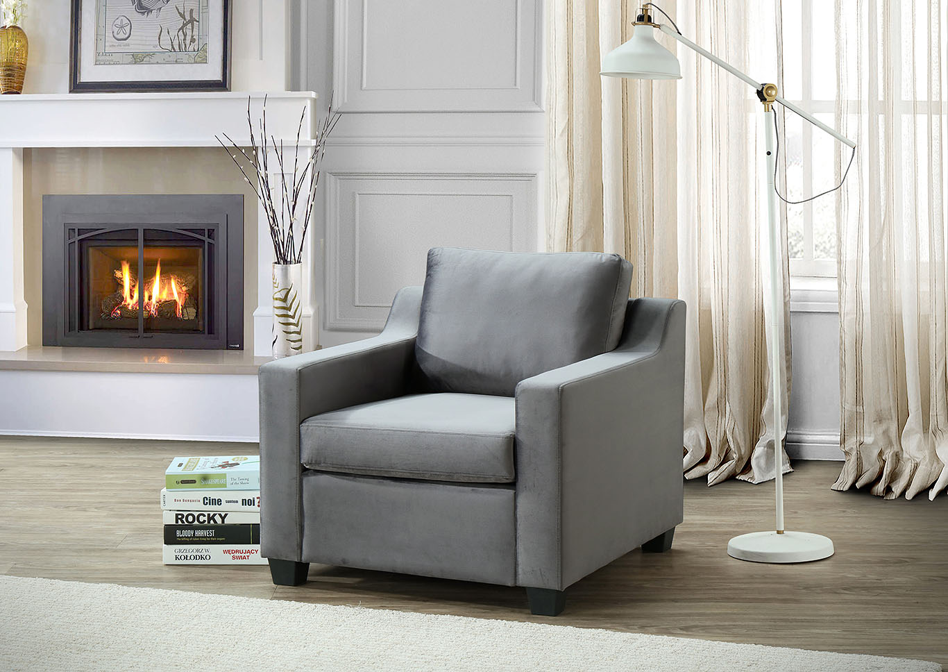 Ashley Gray Chair,Glory Furniture