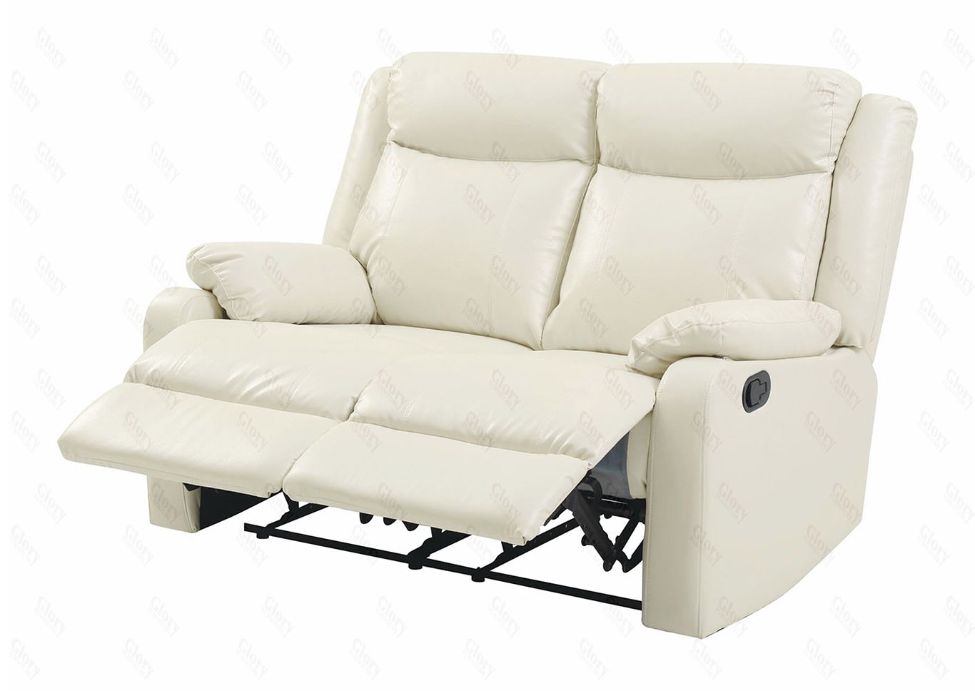 Pearl Faux Leather Double Reclining Loveseat,Glory Furniture