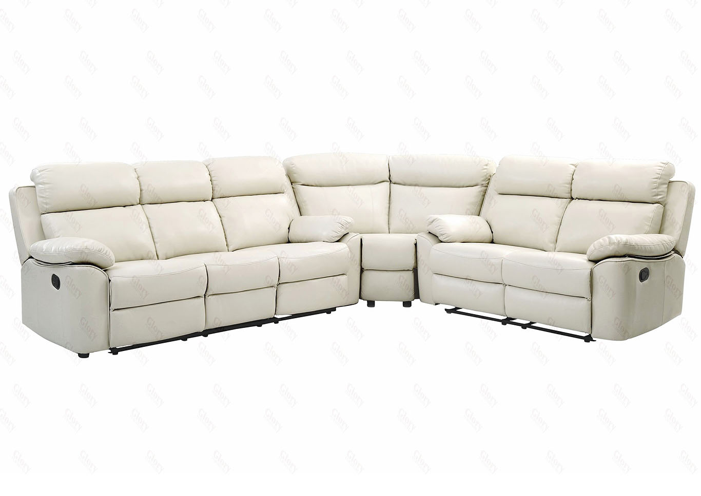 Pearl Faux Leather Double Reclining Sectional,Glory Furniture