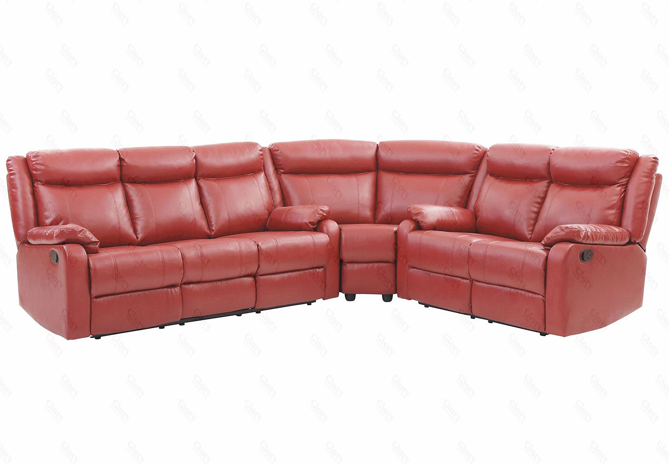 Red Double Reclining Sectional,Glory Furniture