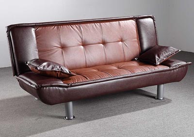 Brown 2 Tone Sofa Bed