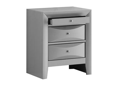 Image for Gray 3 Drawer Nightstand