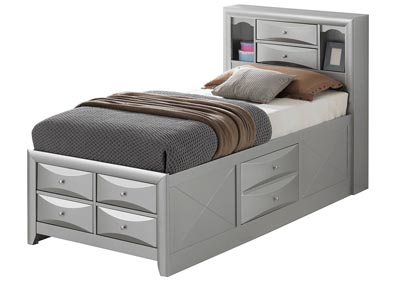 Image for Gray 6 Drawer Twin Storage Bed